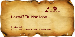 Lezsák Mariann névjegykártya