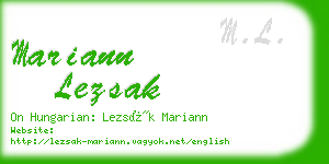 mariann lezsak business card